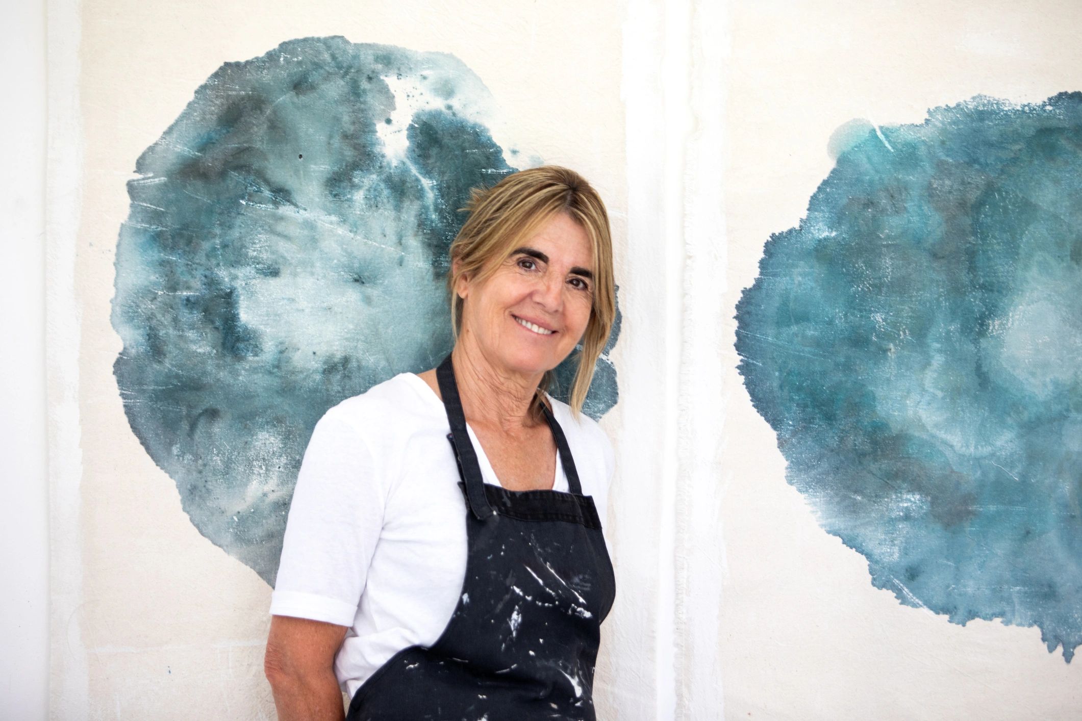 Artist with original artwork
